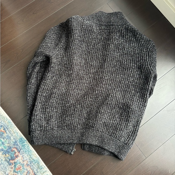 Roots Gray Ribbed Zip Up Cardigan Sweater - Picture 5 of 5